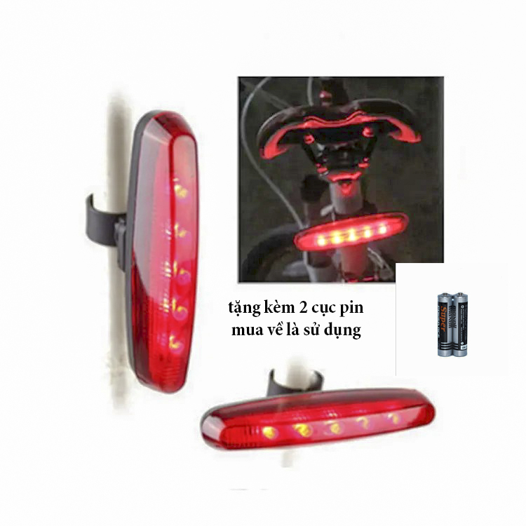 Đèn hậu cảnh báo xe đạp nháy 7 cấp độ kèm pin sẵn ( YD-104)