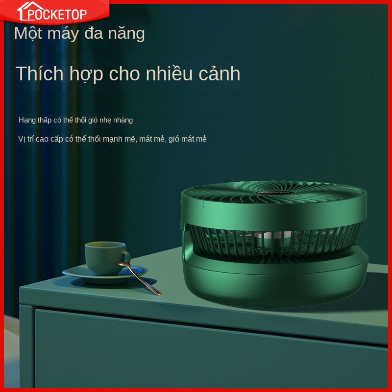 POCKETOP Quạt mini để bàn có thể gập có cổng USB