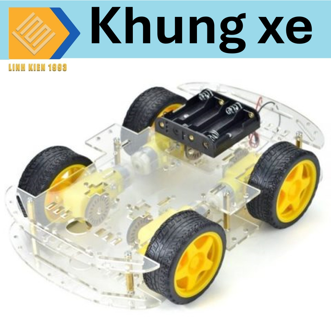 Khung xe robot 2 tầng 4 bánh stem