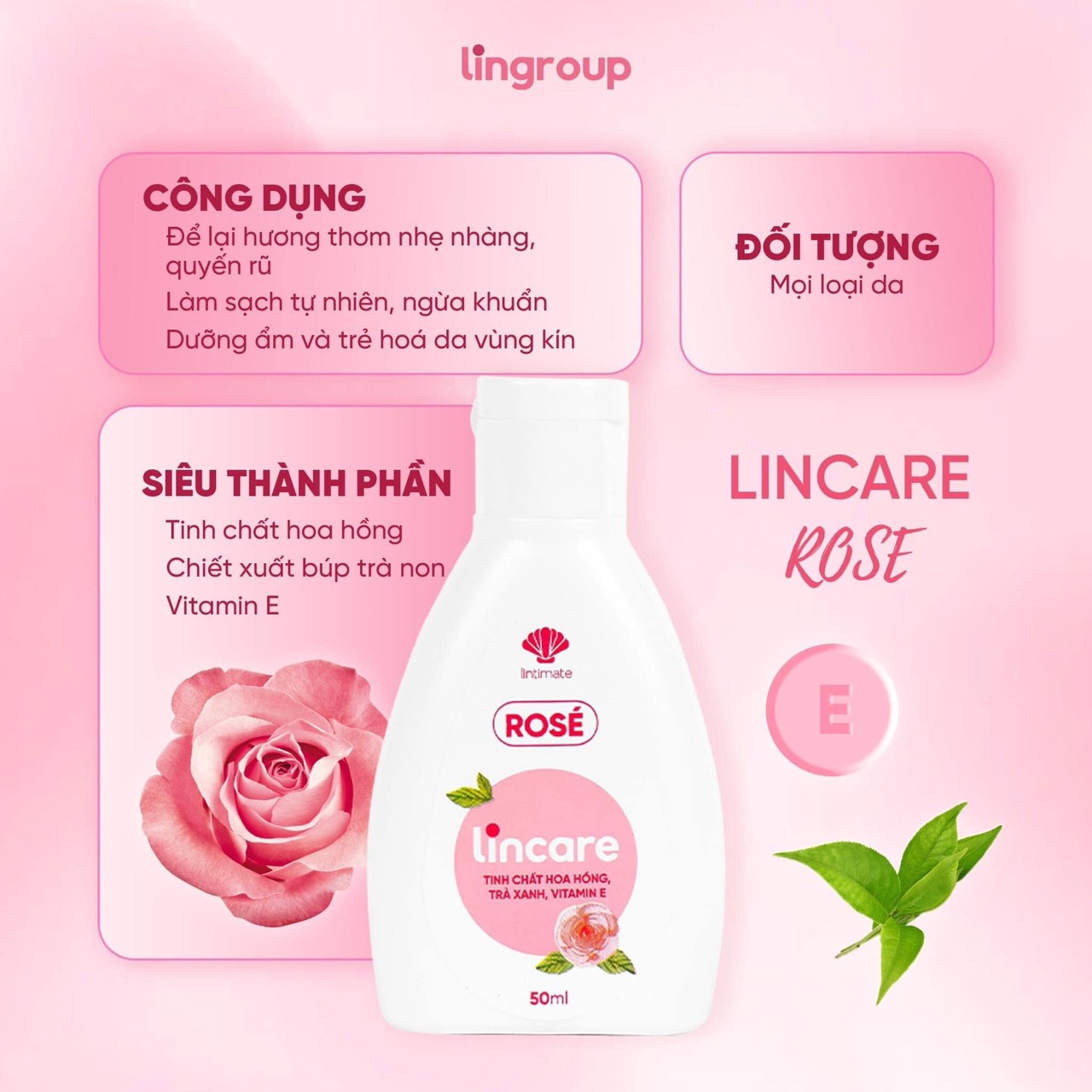 Dung dịch vệ sinh phụ nữ và cốc nguyệt san Lincare 50ml Lincare Ice Lincare Rose Lincare Soft Lincare Calm