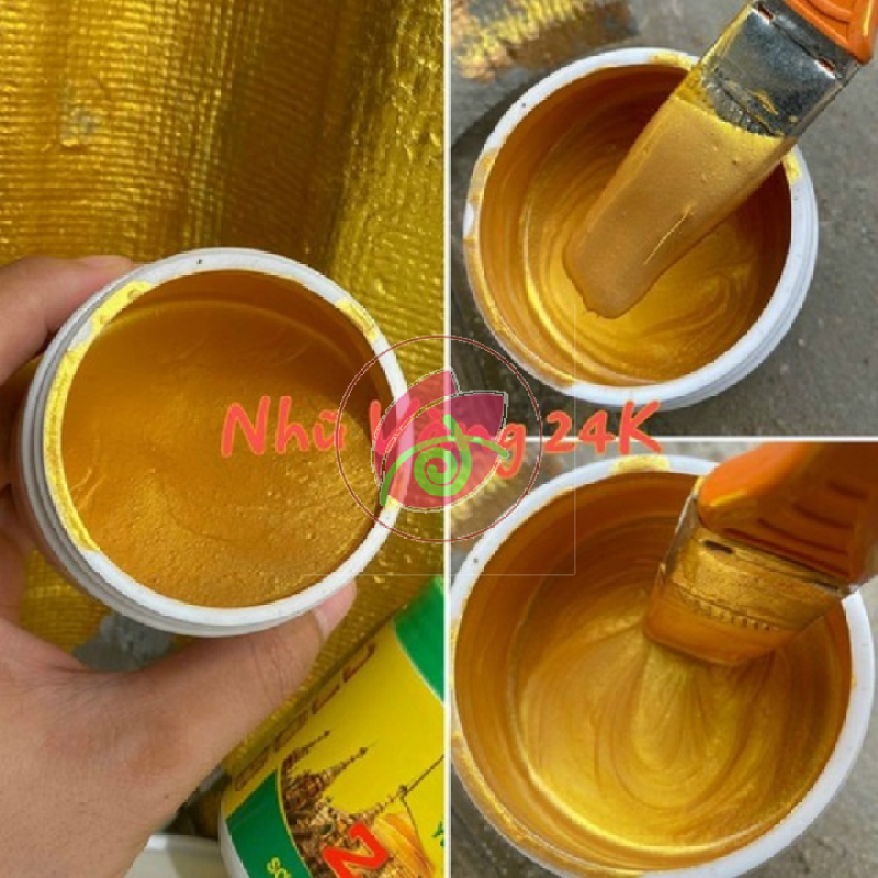 SƠN NHŨ VÀNG 24K HỆ NƯỚC YES PAINT 200G - TẶNG KÈM CỌ
