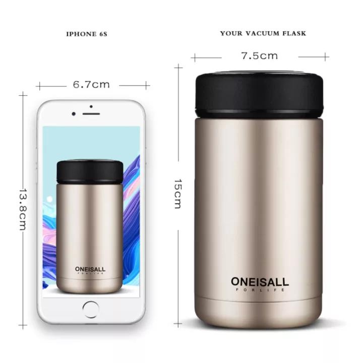 Oneisall Bình giữ nhiệt dung tích 380ml, trọng lượng 270g-cốc giữ nhiệt ô tô inox 304 xách tay-Cốc bảo ôn, cốc pha trà, cốc đựng nước giá trị cao