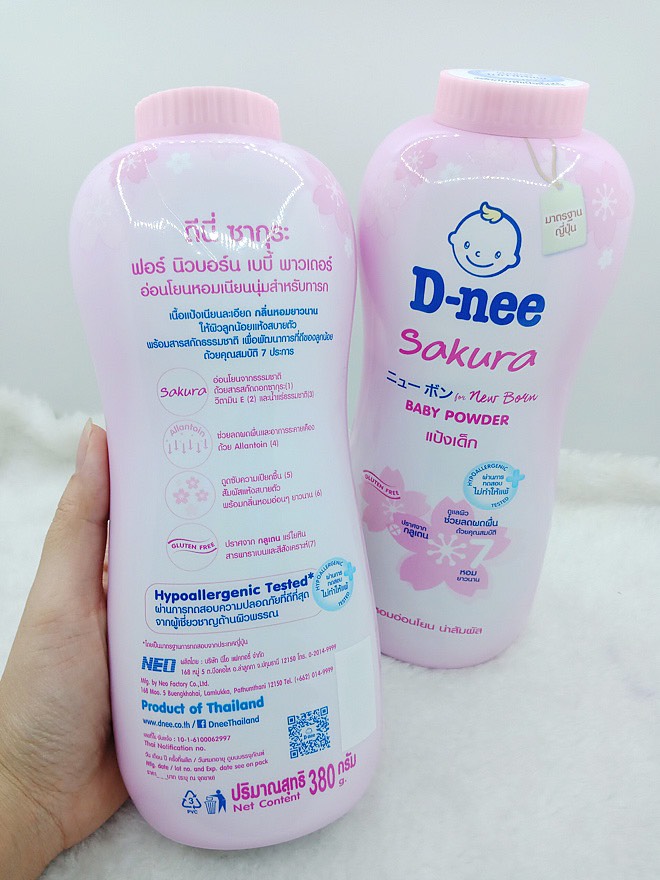 [ JunHee AUTH ] 01 Chai Phấn rôm / phấn thơm em bé D-nee Thái Lan