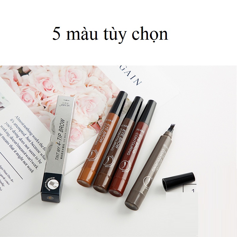 Bút chì kẻ lông mày phẩy sợi 4D, bút kẻ lông mày Suanke SUAKE