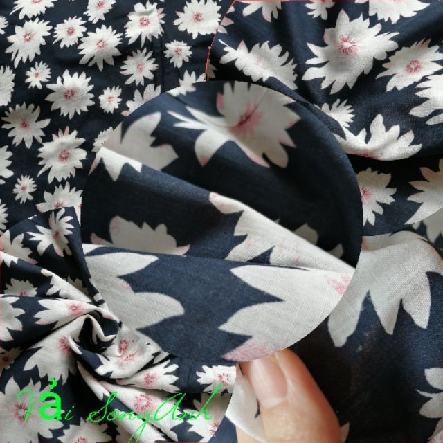 Vải linen tưng cao cấp hoa cúc