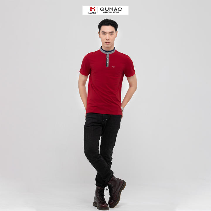Áo thun nam có cổ trụ phối màu thời trang GUMAC mẫu mới ATNB398 đủ size nhiều màu – Gumac >>> top1shop >>> lazada.vn