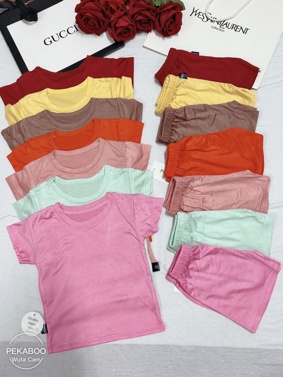 Set Bộ Thun Trơn Cho Bé Gái Mặc Mát ,Thoải Mái