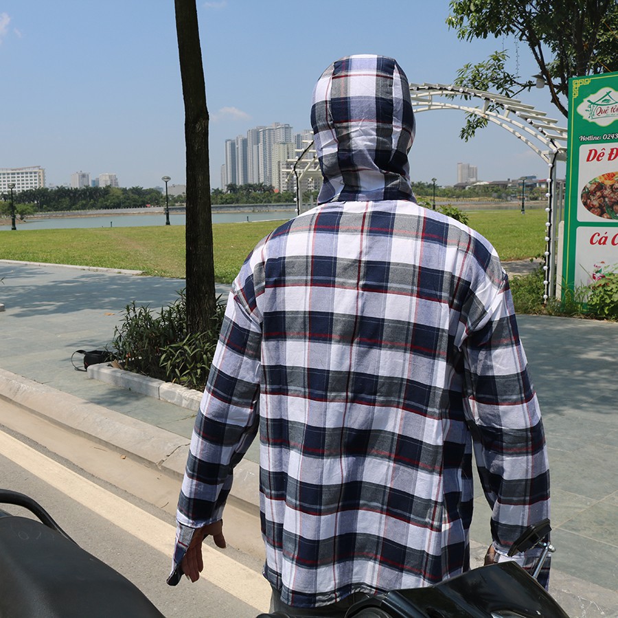 Áo Chống Nắng Kẻ Caro Nam Nữ 2 Lớp Kèm Khẩu Trang 2 Lớp Cực Chất Siêu Hot- Bảo vệ da bạn dưới NẮng