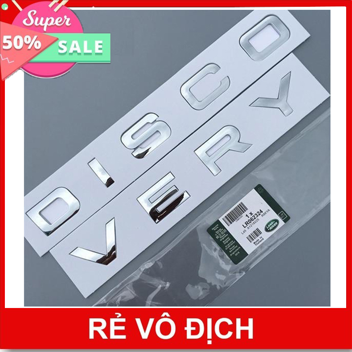 Chữ DISCOVERY 3D nổi trang trí ô tô (Màu Chrome Bạc)