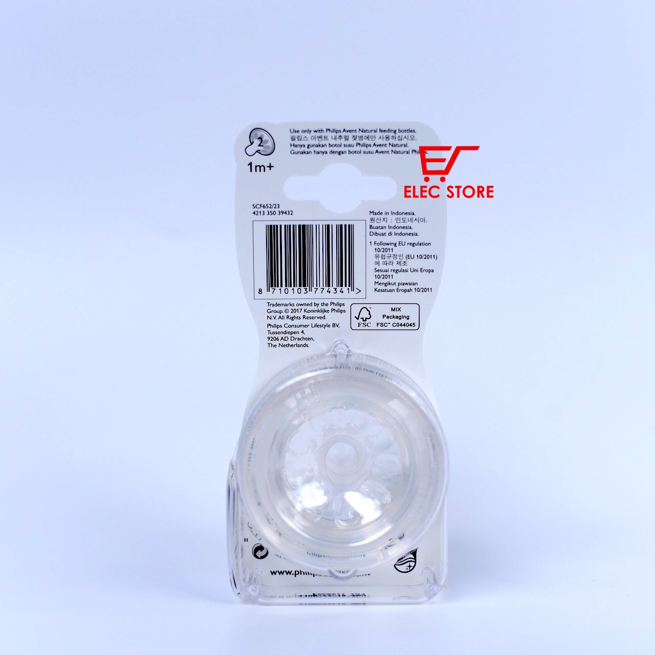 Núm ti thay bình sữa Philips AVENT Natural số 2 [cho bé từ 1 tháng +]