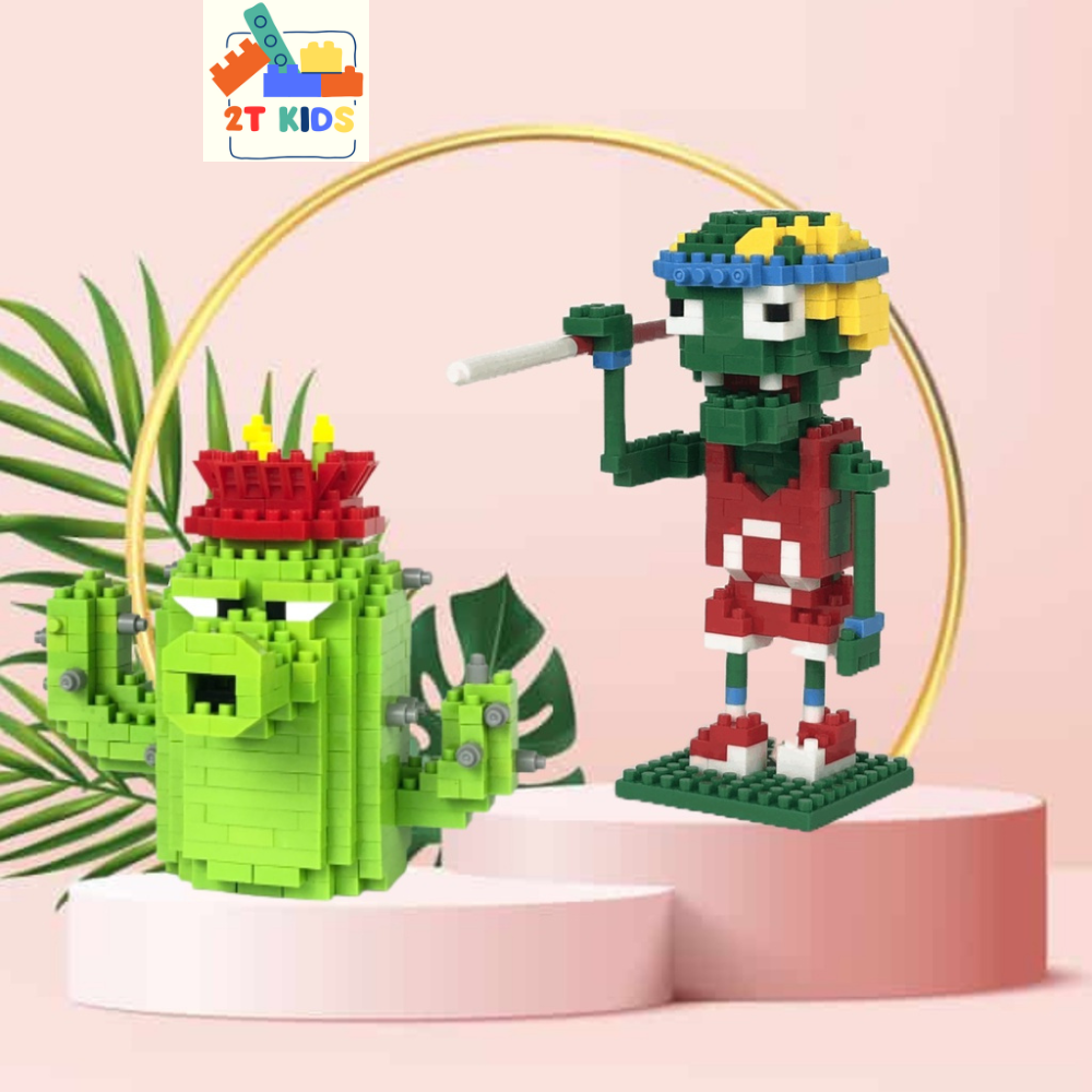Đồ chơi lắp ráp hoa quả và zombies, game plants vs zombies