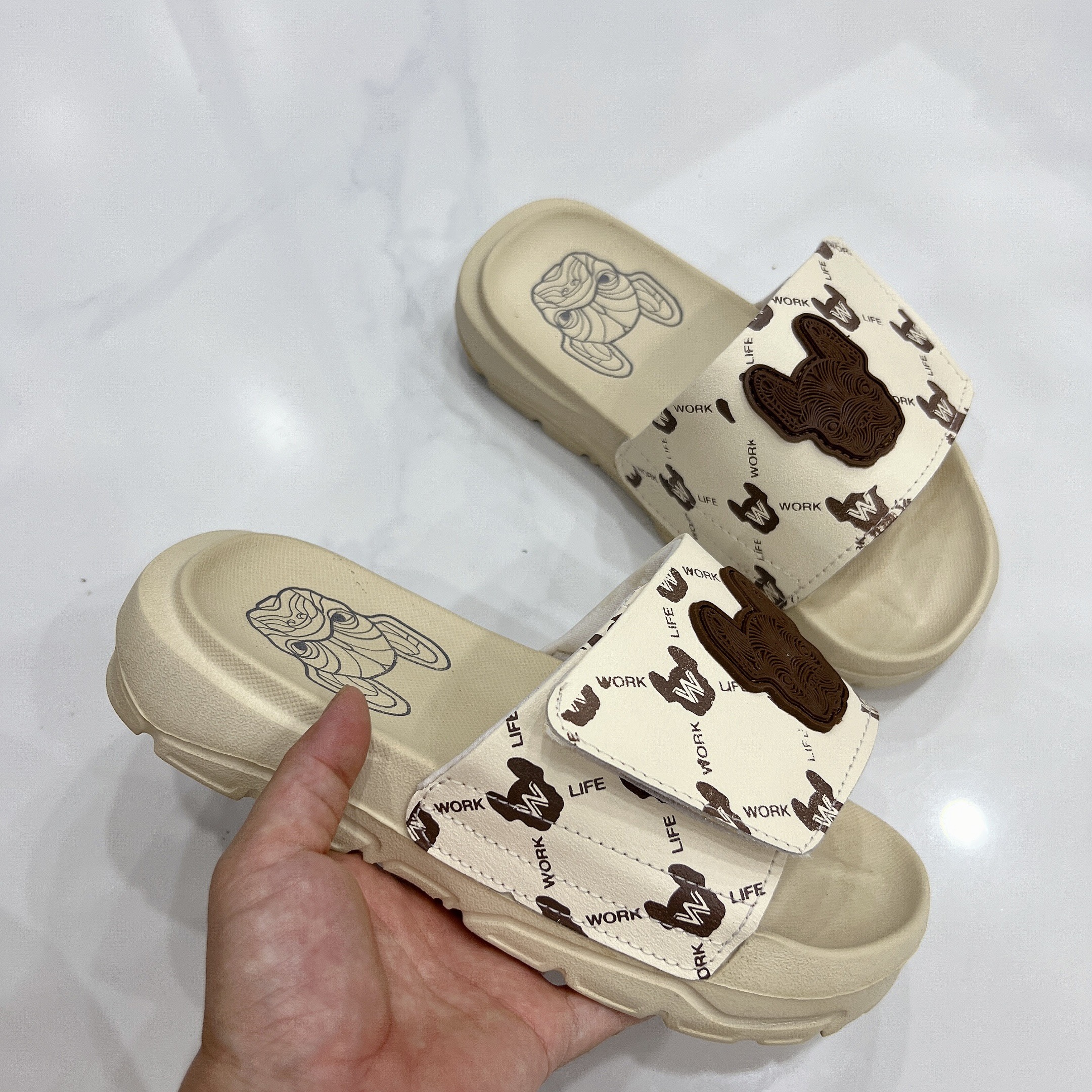 Dép life work cún bulldog Unisex -mới nhất 2024