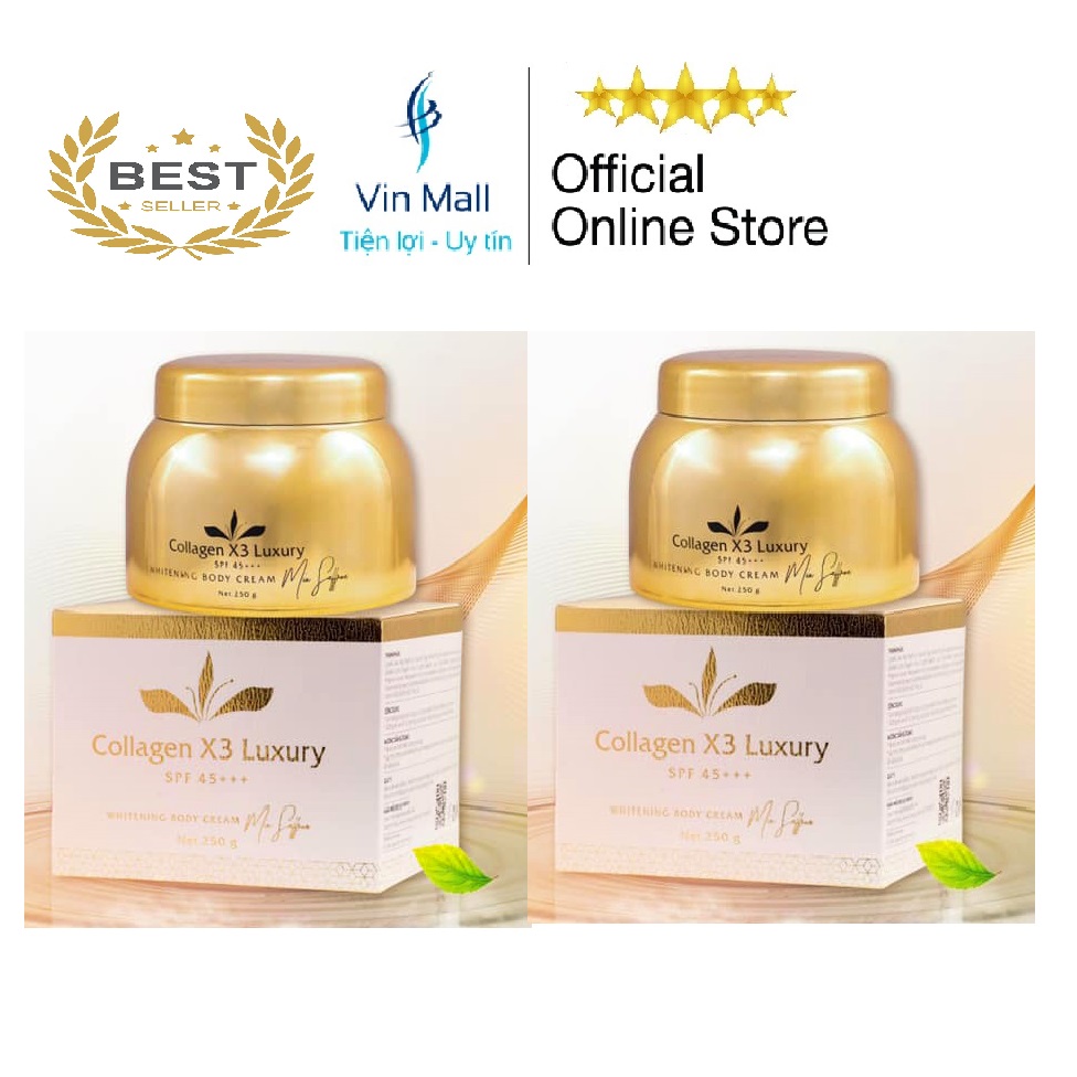 Bộ 2 Kem Body Dưỡng Trắng Da Collagen X3 Luxury - Mẫu mới