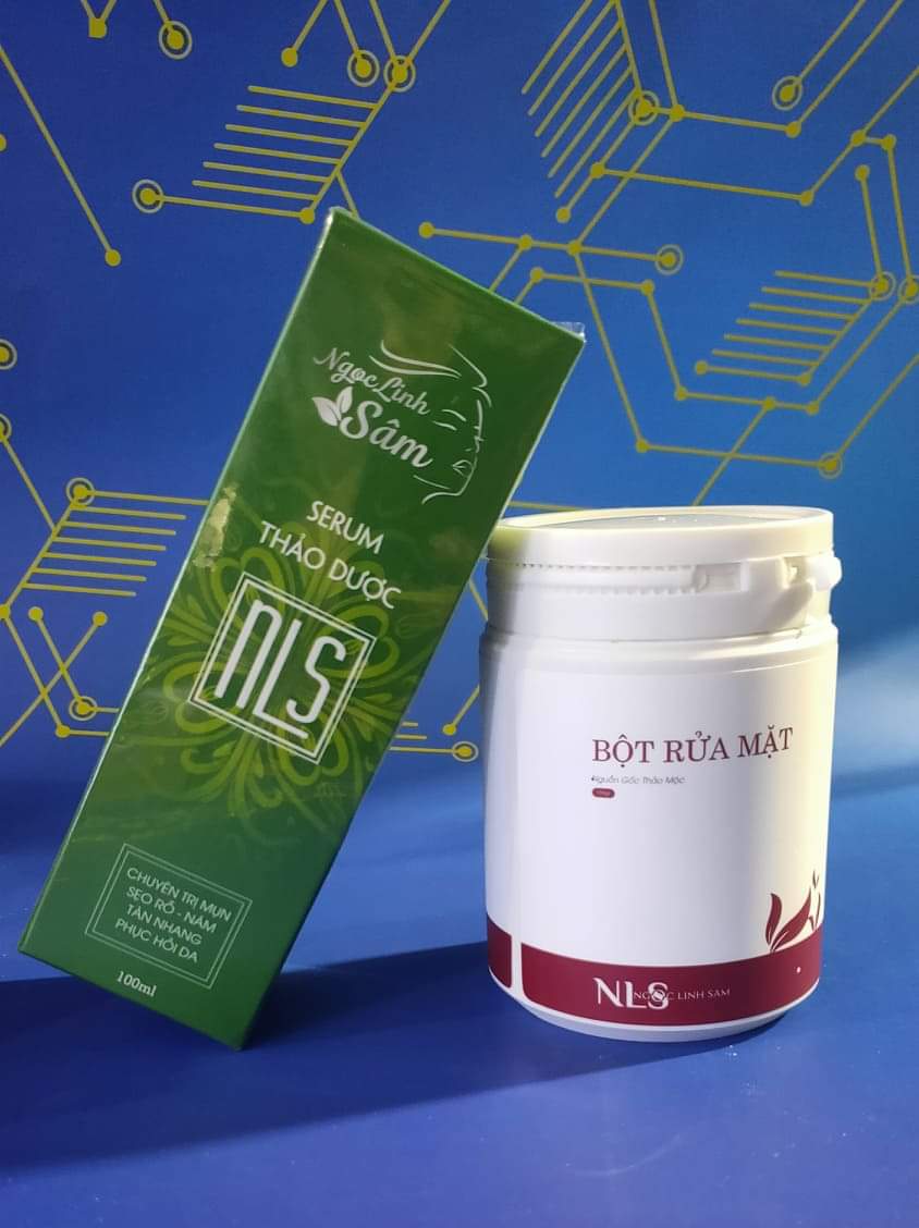 [HCM]Combo Serum thảo dược & Bột rửa mặt NLS