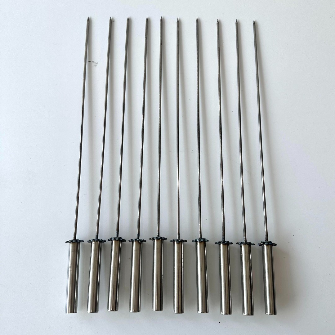 [ Bộ 10 xiên ] Máy nướng thịt, chả mini tự động chuẩn 100% inox lắp cho máy  5 - 7 - 10 - 15 xiên