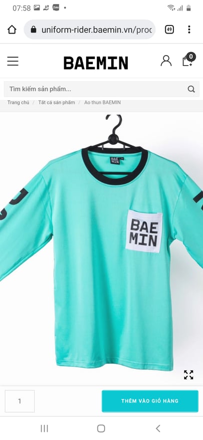 Set 02 áo thun baemin xịn xò có size m, l, xl