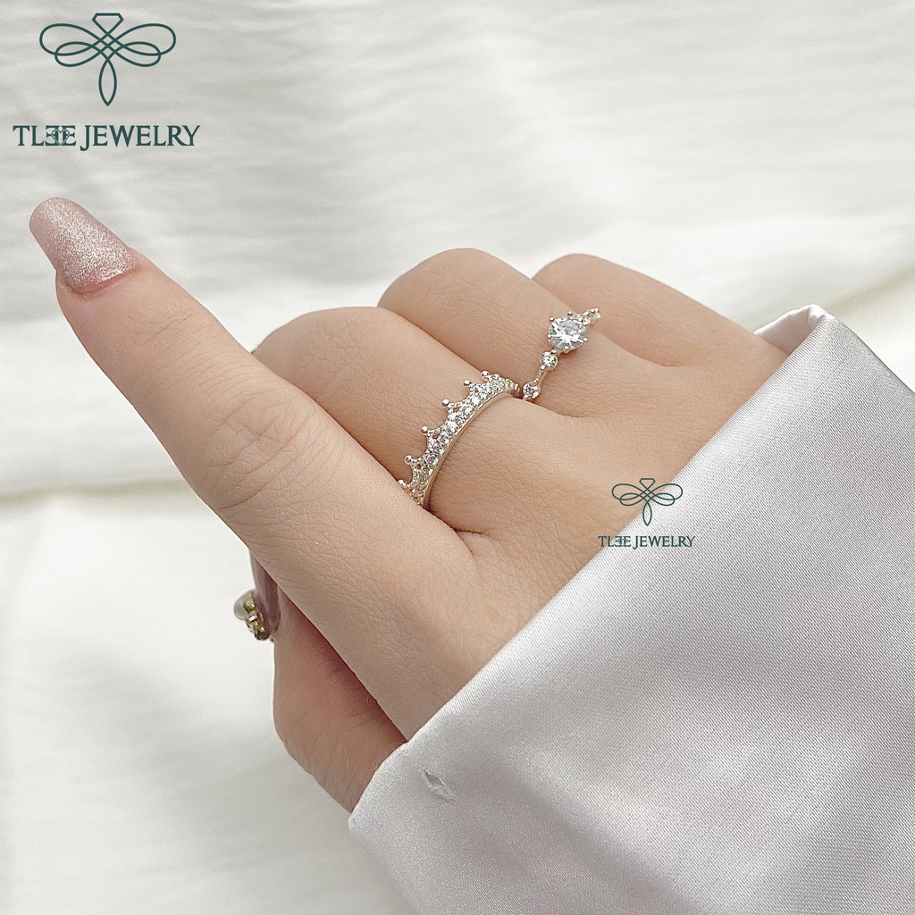 Nhẫn bạc nữ TLEE livia nạm đá lấp lánh TleeJewelry A0118