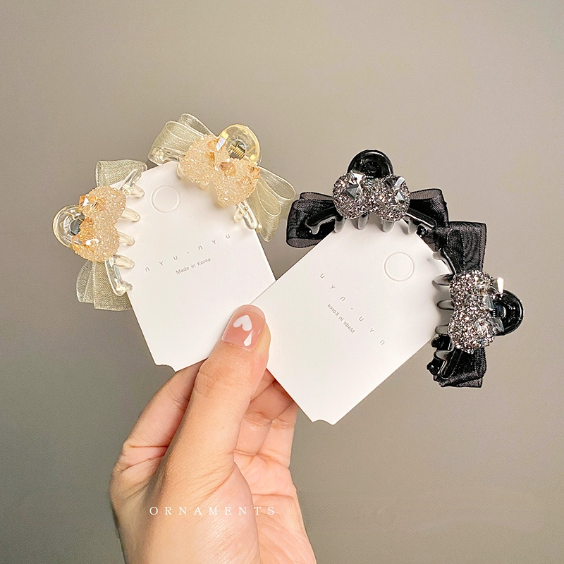 Kẹp Tóc Nơ Đính Đá Thời Trang Cho Nữ