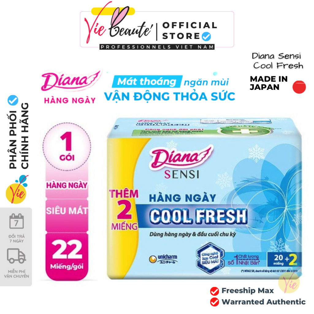 Bvs hằng ngày diana sensi - băng vệ sinh diana hàng ngày sensi cool fresh 20 miếng/gói