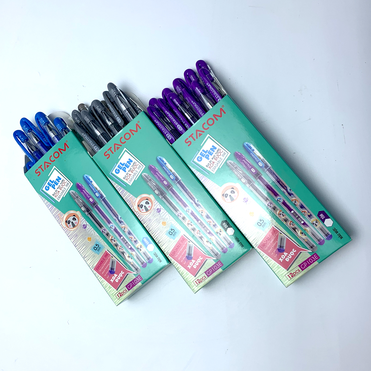 [Xả kho] Bút bi nắp đậy mực tùy chọn | xóa được và không xóa được |  hình gấu | Stacom GP103E