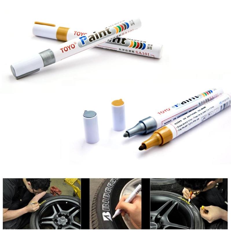 Bút Vẽ Toyo Paint Marker Trang Trí Lốp Xe Ôtô, Xe Máy, Xe Đạp, Bề Mặt Gỗ, Kim Loại, Vải... (Full Màu)