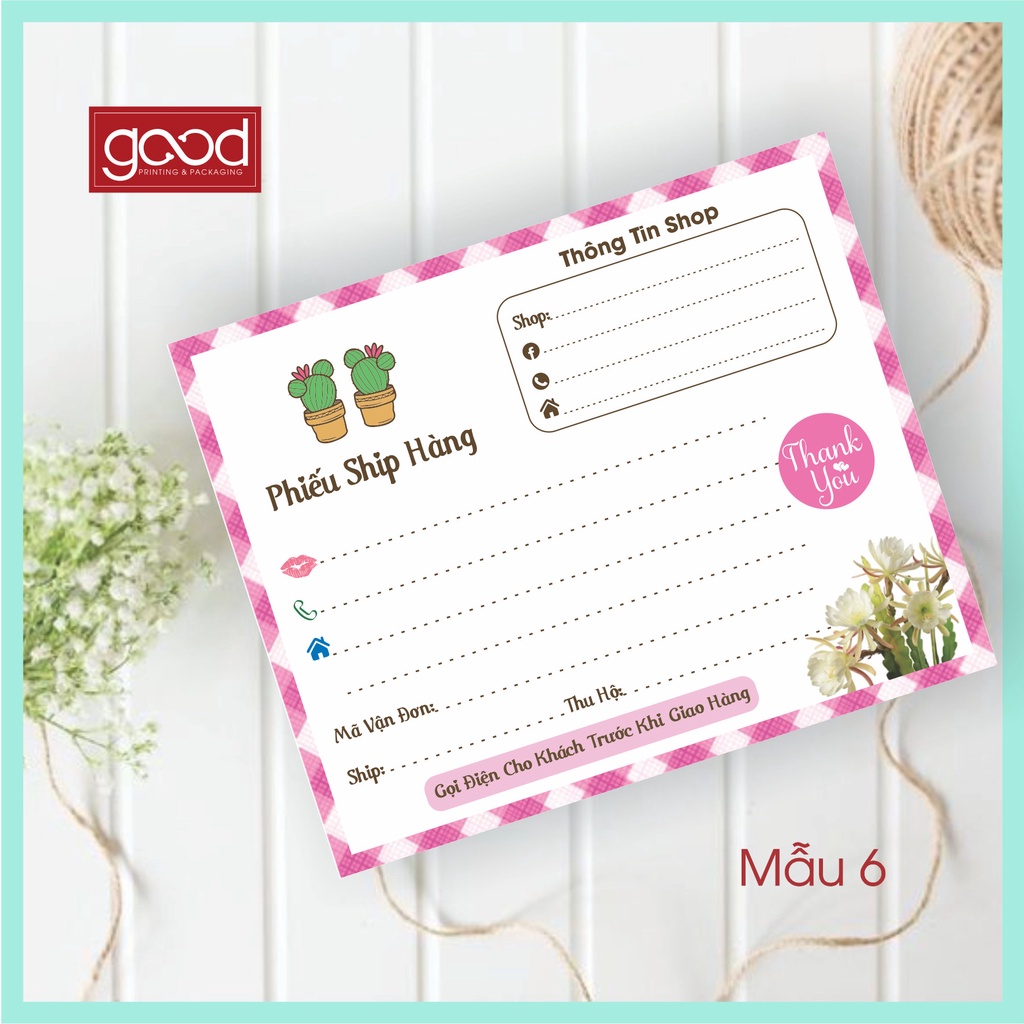 Combo 50 phiếu ship ciuteee 10x15cm
