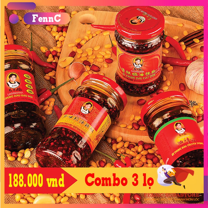 Combo 3 Lọ Laoganma Vị Tàu Xì 280G