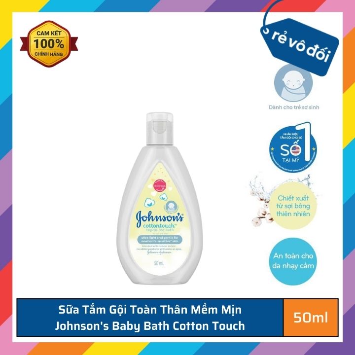 Sữa tắm gội toàn thân mềm mịn Johnsons Baby Bath Cotton Touch