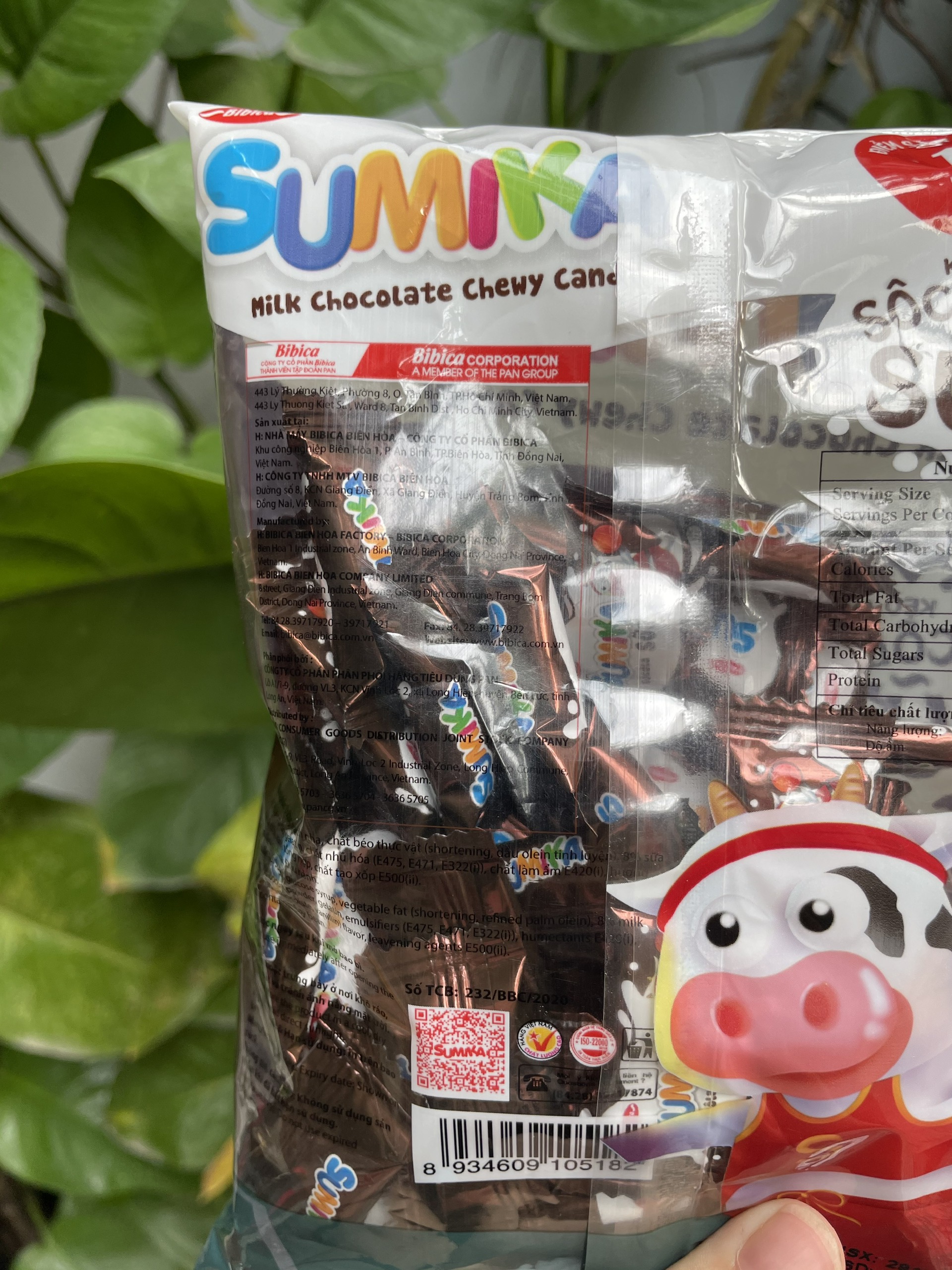 Kẹo Mềm Hương Sữa Sôcôla Chocolate Sumika Bibica (Gói 140g)
