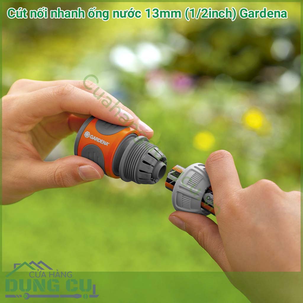 Cút nối nhanh ống nước 13mm 1/2inch Gardena