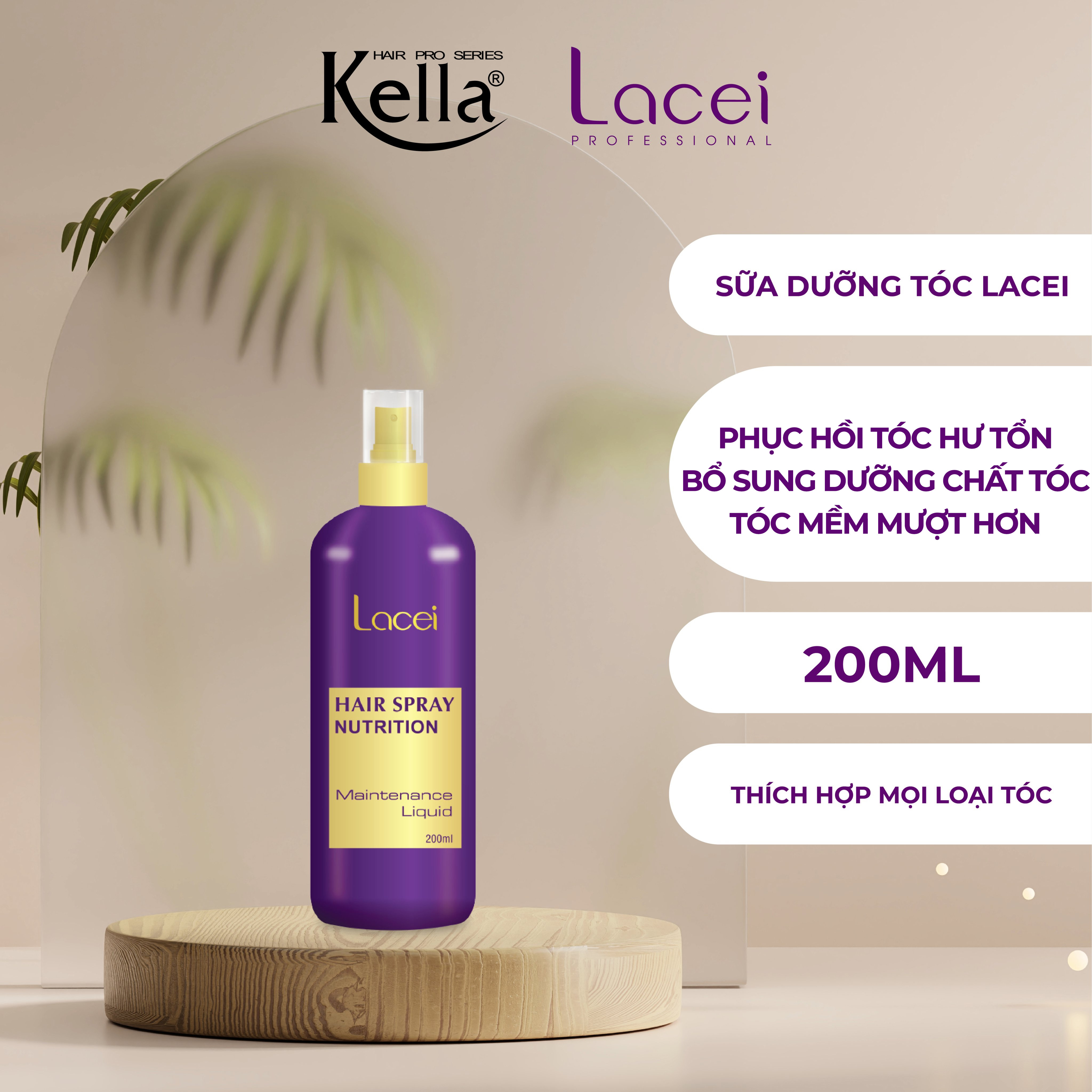 Sữa dưỡng tóc phục hồi Lacei (Chai xịt 200ml)