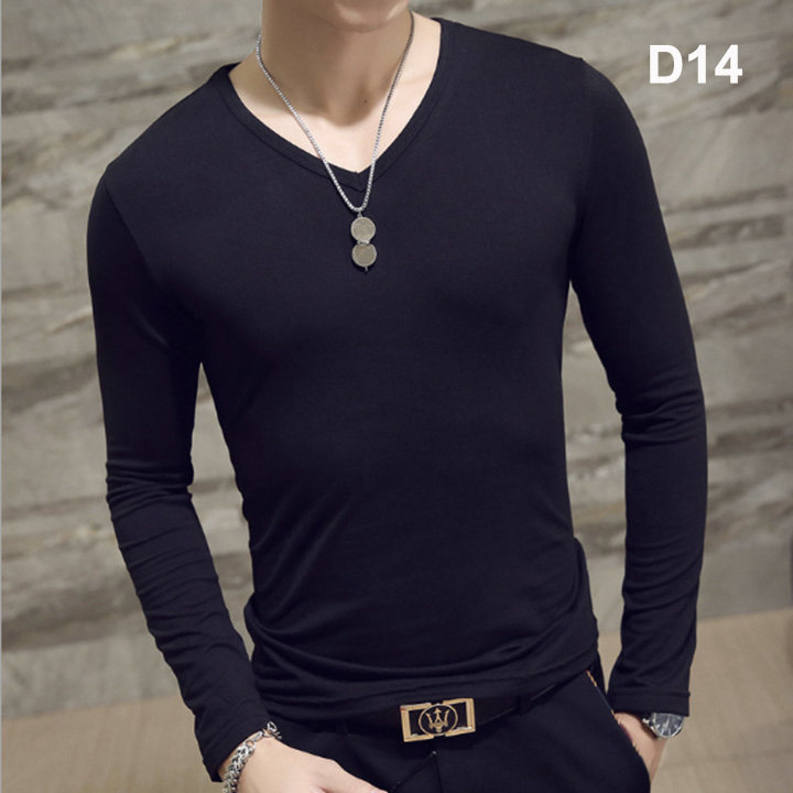 [Hàng Xả Kho Giá Vốn] Áo thun nam tay dài cổ tim, chất cotton 4 chiều , áo dài tay nhiều màu dáng ôm thời trang ( II )
