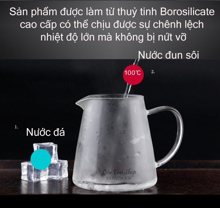 Ấm pha trà thuỷ tinh cao cấp chịu nhiệt 1500ml 1.5 lít