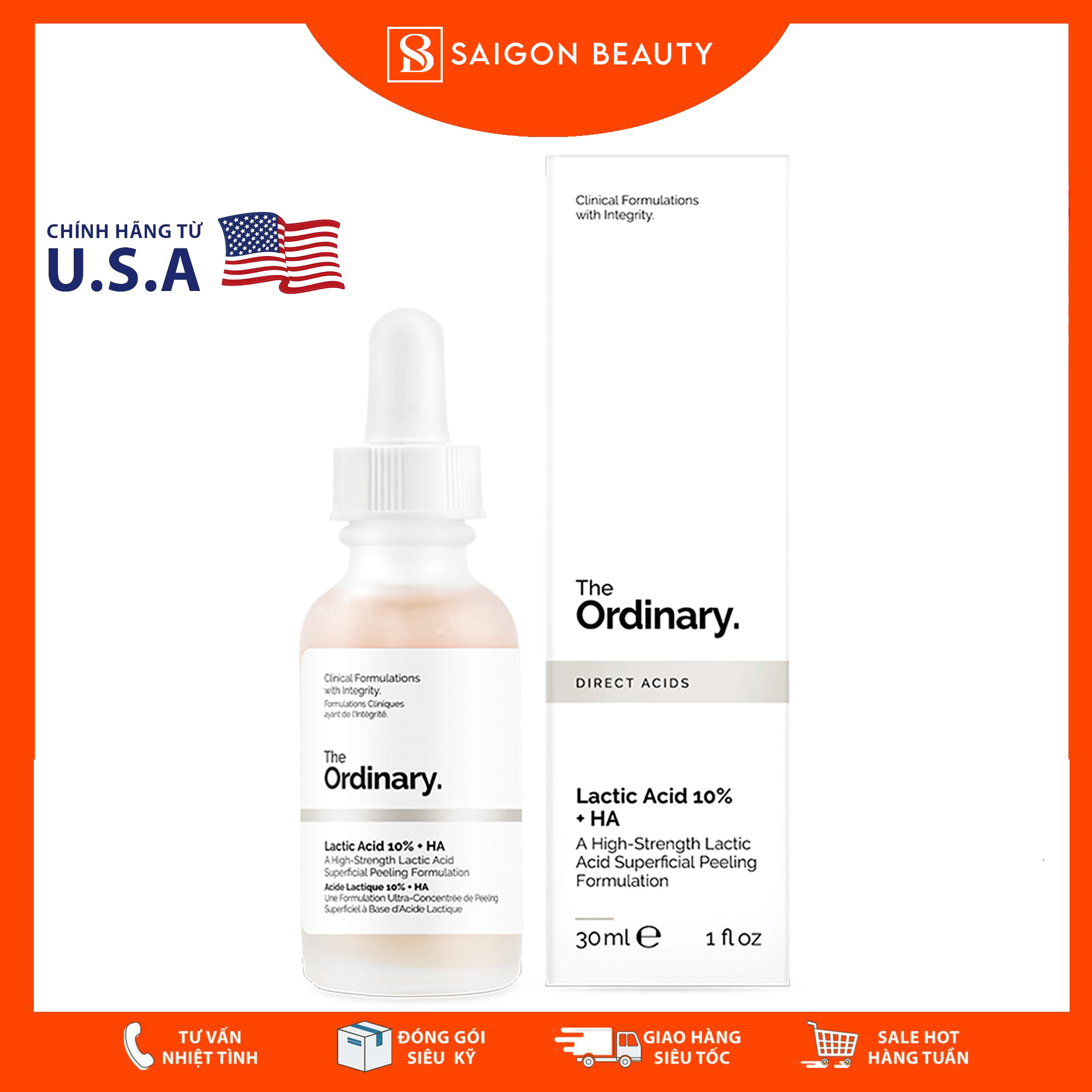 The ordinary lactic acid 10% + ha 2%