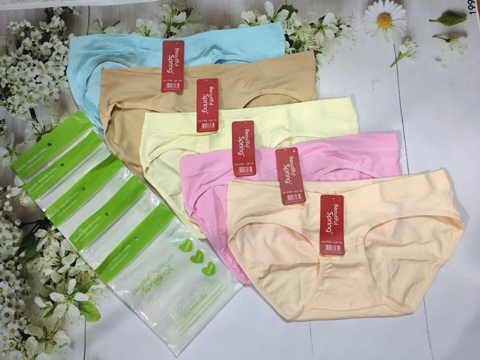 Combo 5 quần lót nữ bầu cotton Beautiful Spring 5765 – Đai bụng bản rộng, co giãn 4 chiều