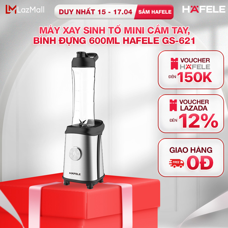 Máy Xay Sinh Tố Mini Cầm Tay, Bình Đựng 600ML HAFELE GS-621 - 535.43.263