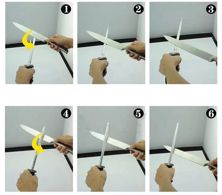 Cây mài dao cán nhựa màu đen