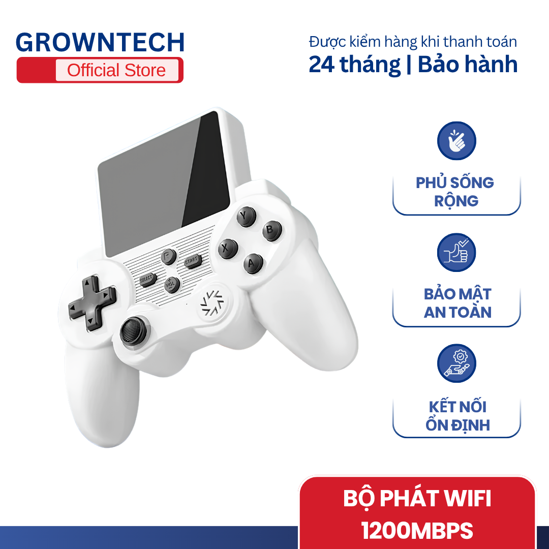 Máy Chơi Game điện tử mini cầm tay thực tế ảo 4 Nút 400 Trò Chơi GrownTech Kết Nối Được Với TV, Tay Cầm Chơi 2 Người
