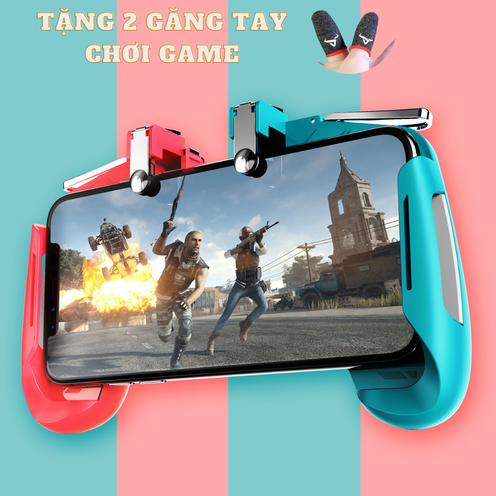 Tay cầm điện thoại GADO tay cầm chơi game có nút bắn PUBG hỗ trợ 4 ngón thao tác linh hoạt