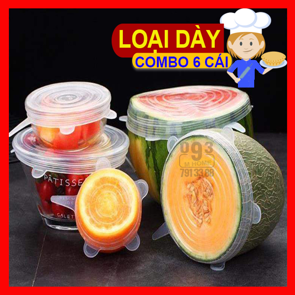 Combo 6 Pieces Silicone Elastic Cup Cover, Fresh Food keeping, Packaging Sealing Cover Multi-function Silicone Bowl Cover