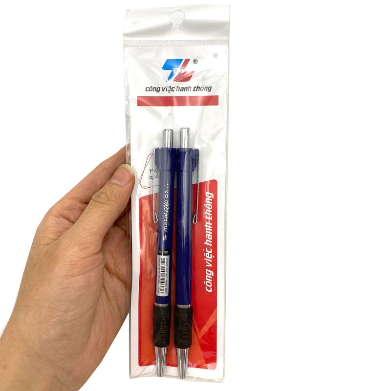 Vỉ 2 Bút Bi TL-036 - Mực Xanh