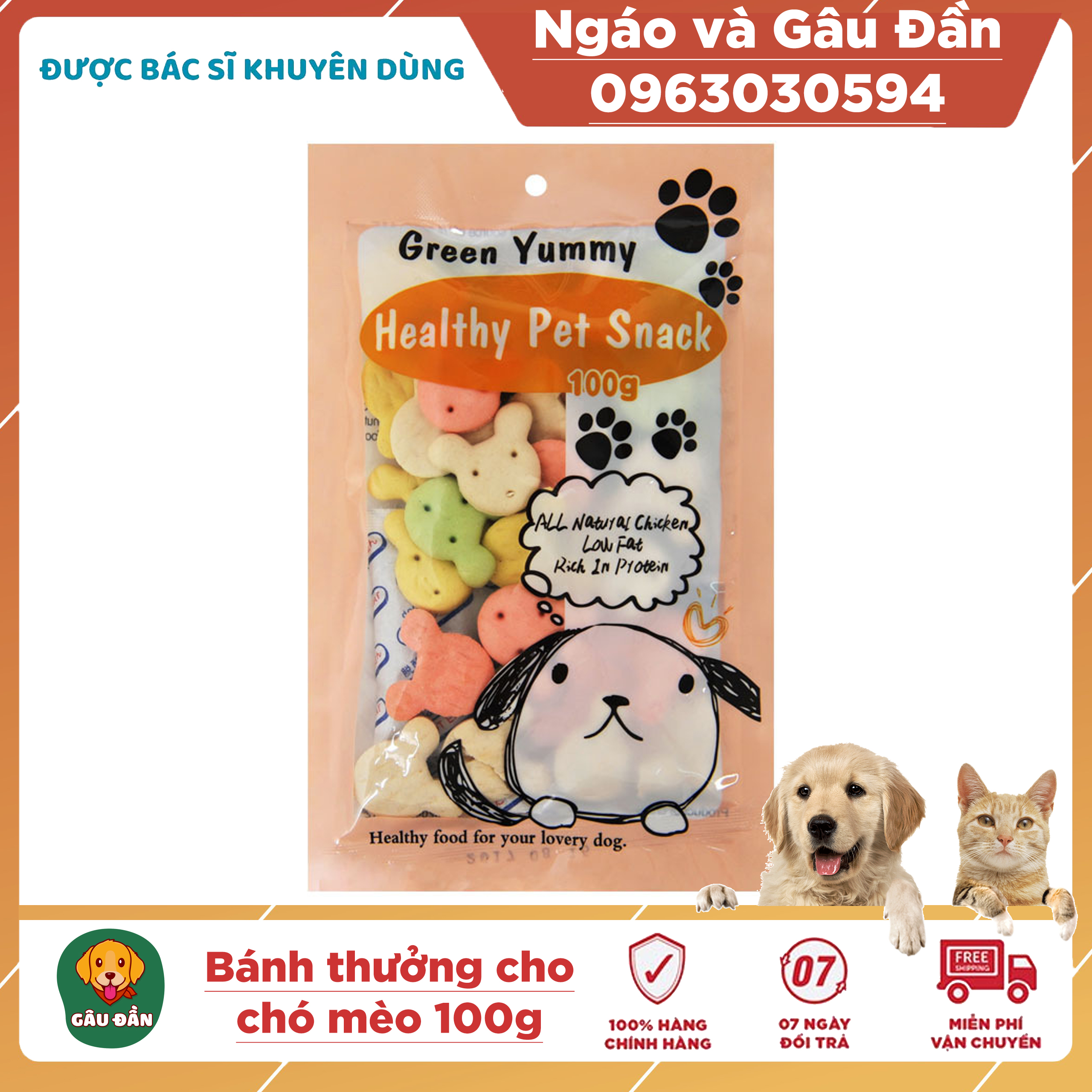Bánh gấu thưởng cho chó Green Yummy 100g