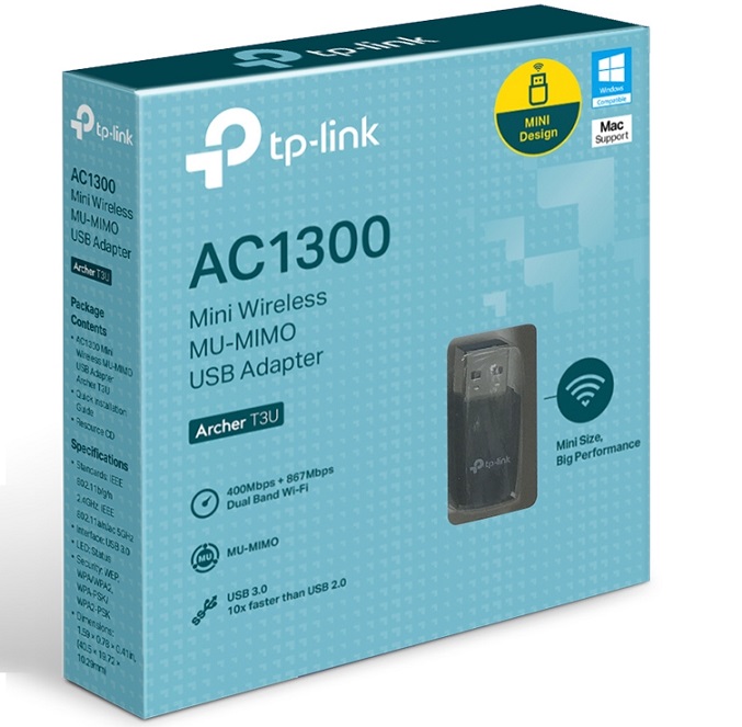 Cạc Mạng Không Dây USB TP-Link Archer T3U Plus AC1300