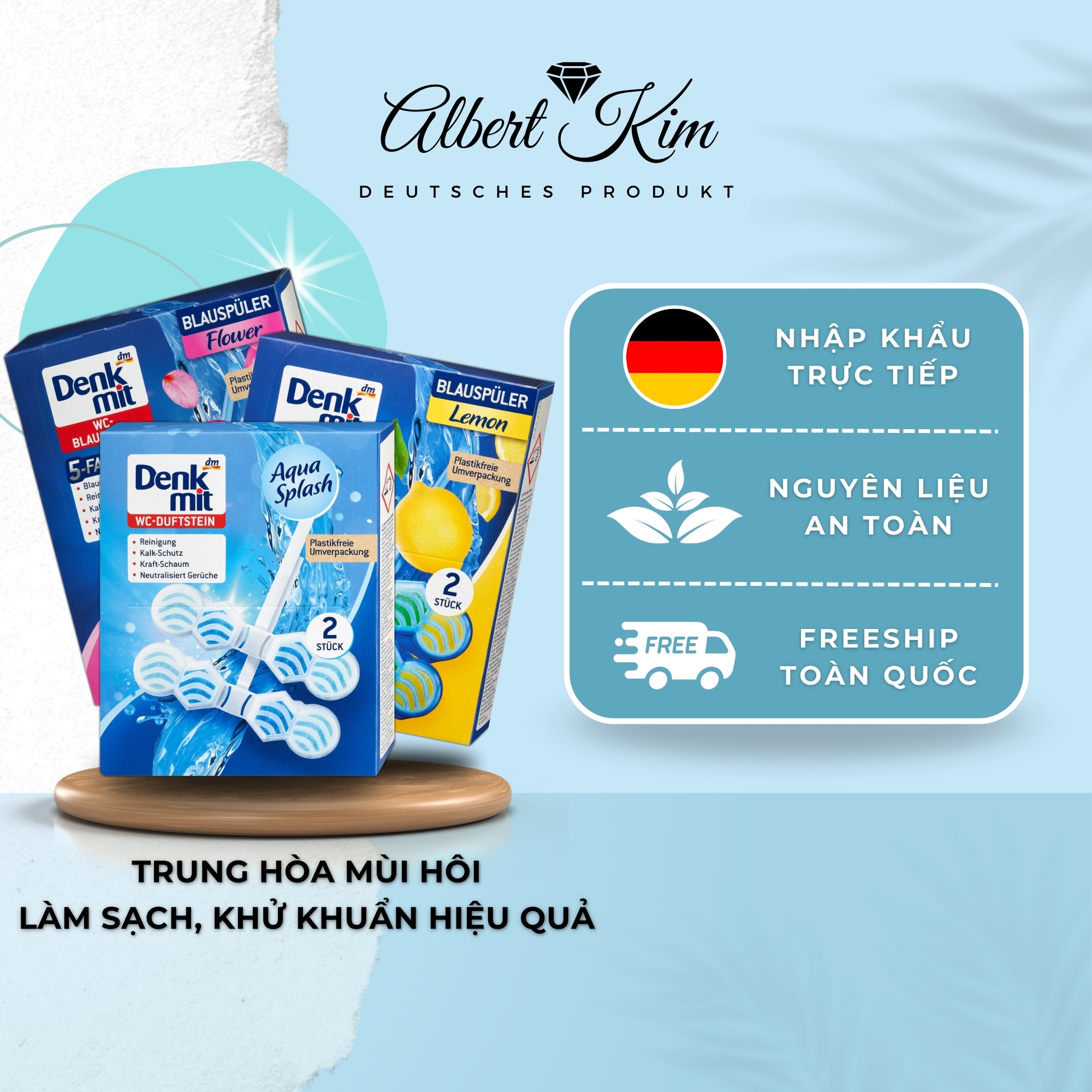 [ Hàng Đức ] Viên treo bồn cầu nội địa Đức - Denkmit