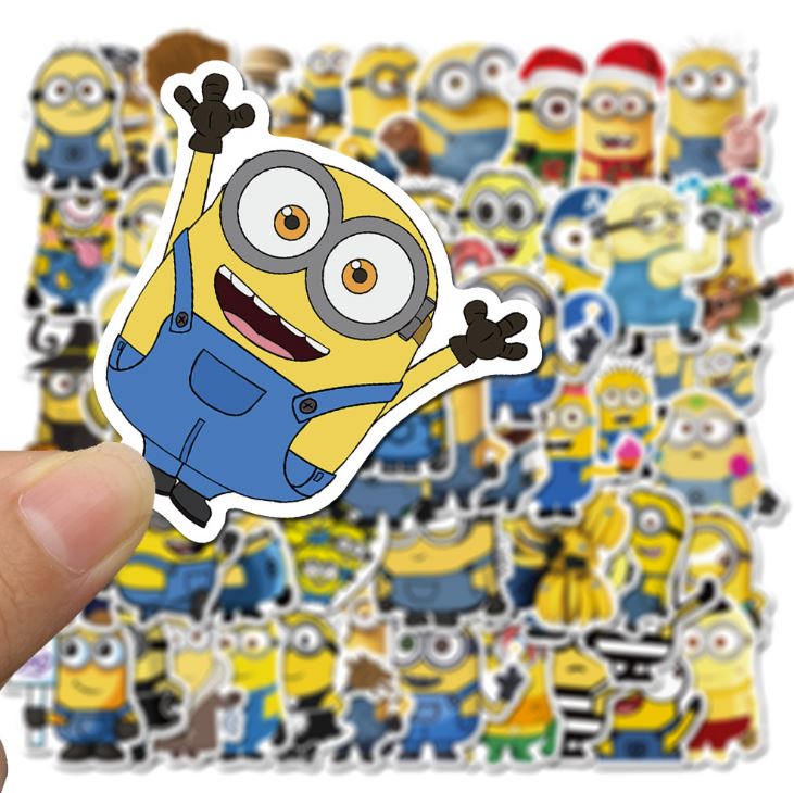 [HCM]Sticker MI-NIONS nhựa PVC không thấm nước dán nón bảo hiểm laptop điện thoại Vali xe Cực COOL #87