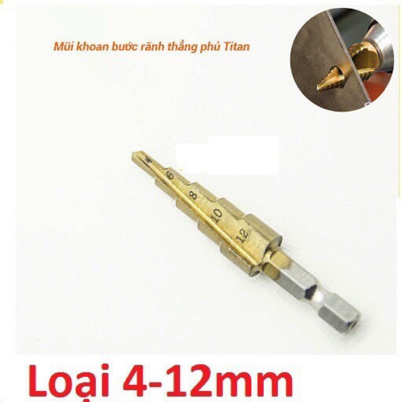 Mũi khoan bước tháp 4-32mm Titanium siêu bền _TKDN