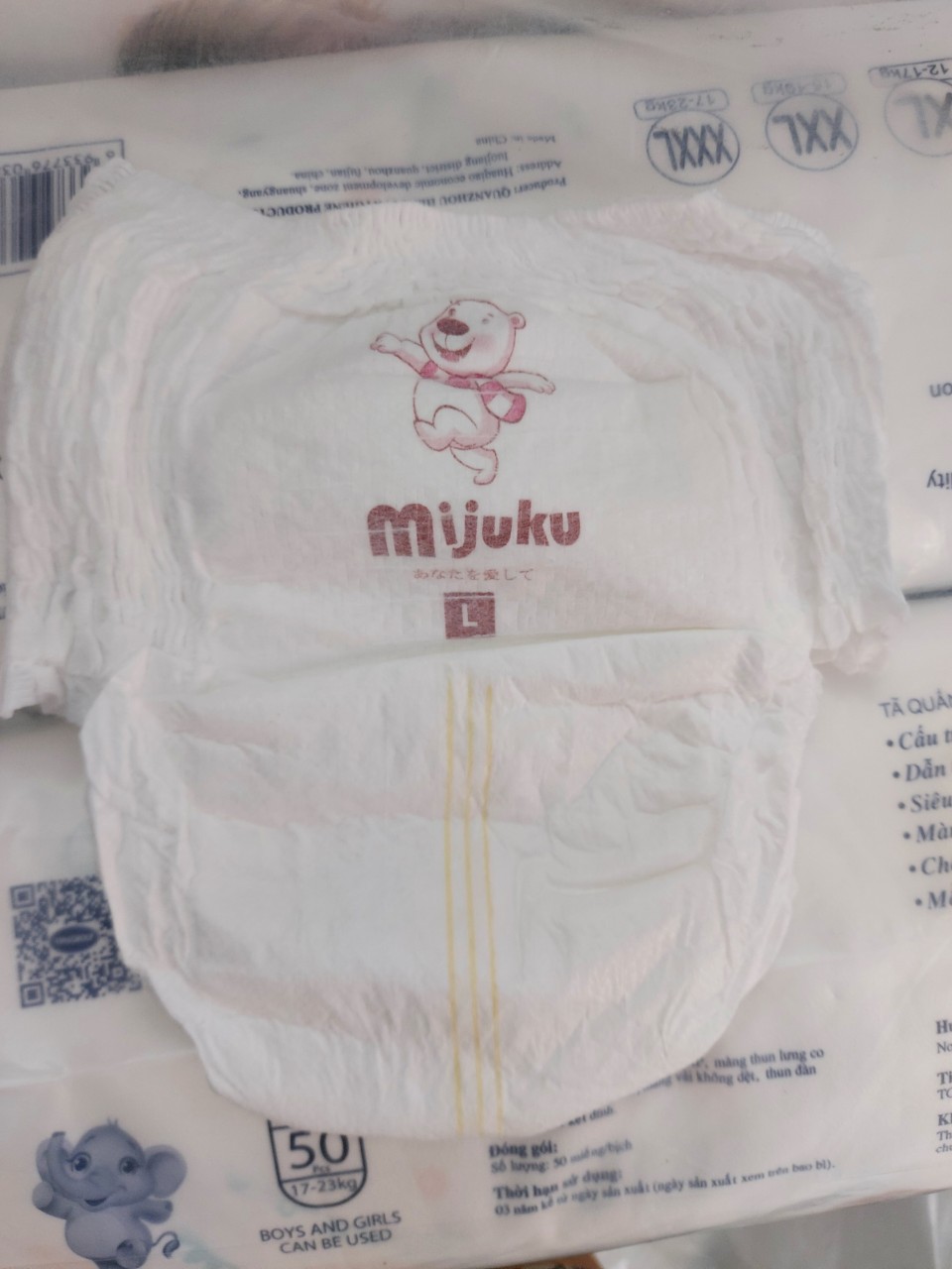 Bỉm Mijuku cao cấp 100 miếng đủ size cho bé