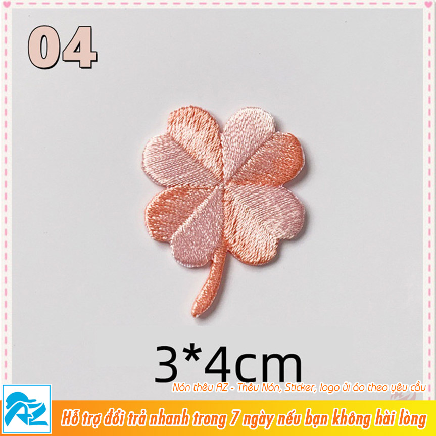 Miếng ủi thêu hình cỏ 4 lá may mắn - Patch vải S505