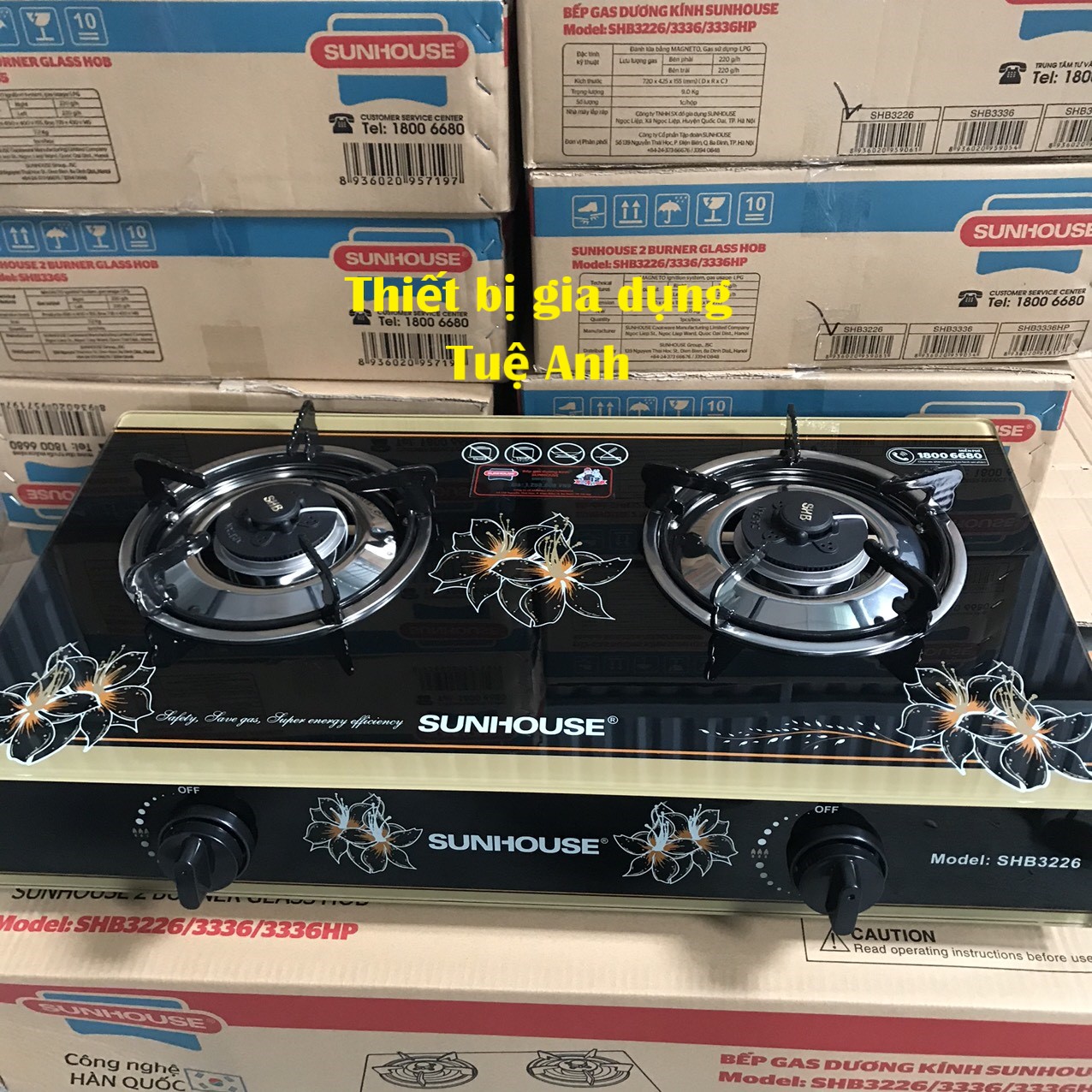 Bếp Gas Đôi SUNHOUSE , Model:SHB3226 , (Full box), (Chính hãng Sunhouse)