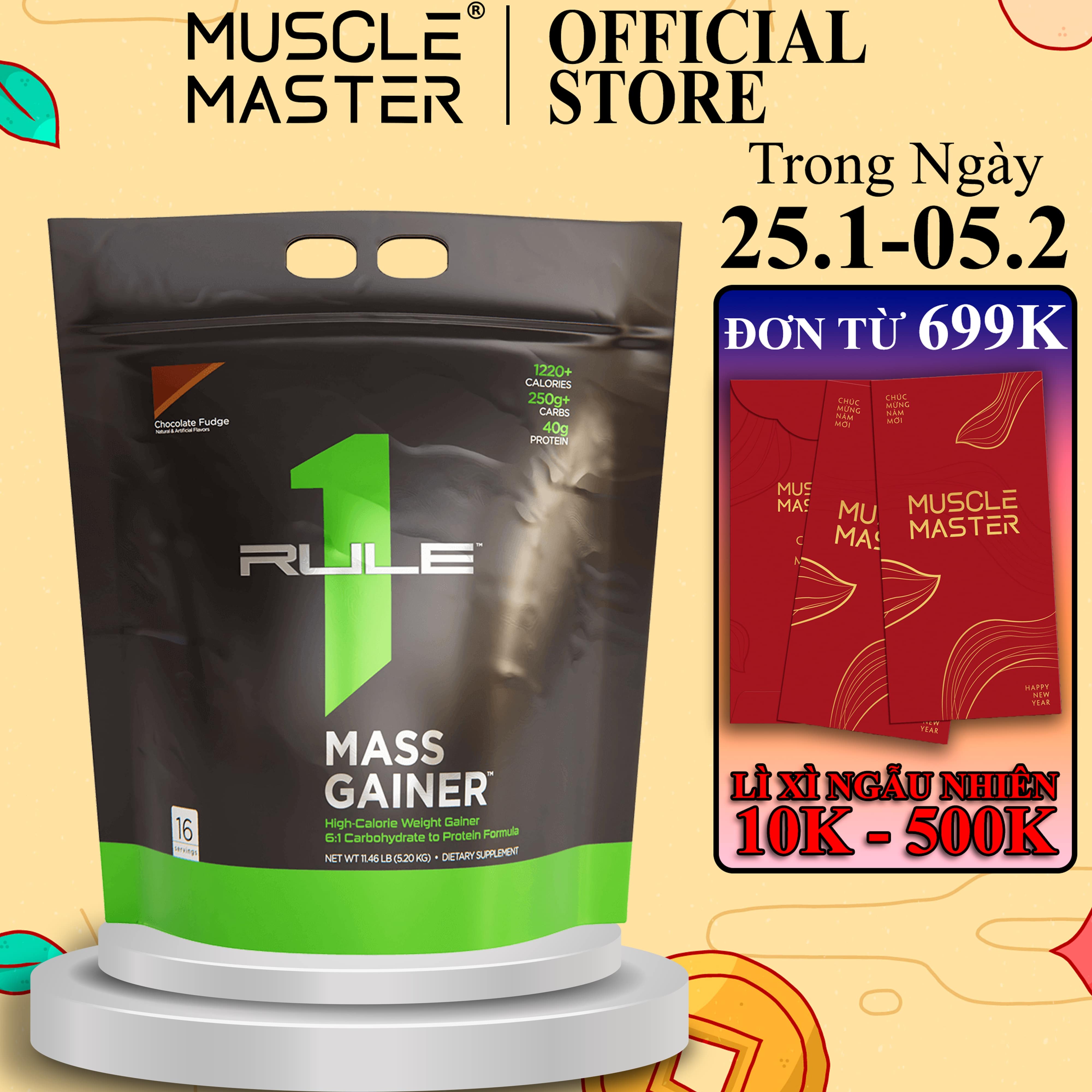 [HCM]Thực Phẩm Bổ Sung Dinh Dưỡng Rule 1 Mass LBS 5.4Kg (12Lbs)